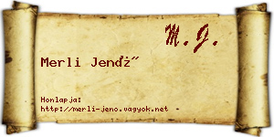 Merli Jenő névjegykártya